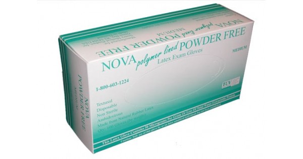 Nova Powder Free Latex Exam Gloves