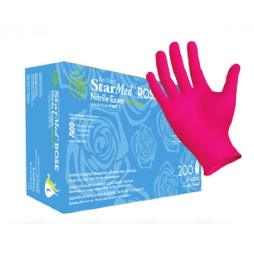 Starmed Rose Nitrile Exam Gloves